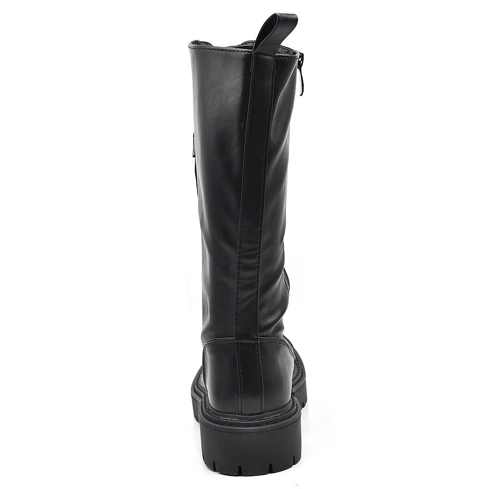 IF Fashion Scarpe Combat Anfibi Militari Stivali Alti da Donna Platform G691