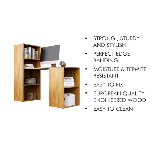 Image of Bniture Wooden Study Table for Home | Engineered Wood Study Table with Book Shelf | Multi Purpose Computer Desk for Writing & Study | Laptop Table for Study Room, Office & Workstation | Giant Wood