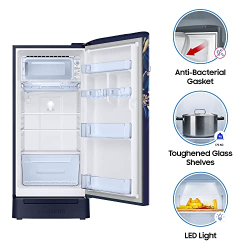 Image of Samsung 198 L 5 Star Digital Inverter Single Door Refrigerator Appliance (RR21A2H2WTU /HL, Base Stand with Drawer, Delight Indigo), Medium