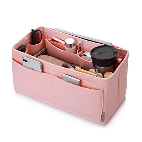 Image of Felt Purse Organizer, Bag in Bag Organizer For Tote & Handbag, Speedy, Neverfull, Medium Large Extra Large (Large, Brush Pink)