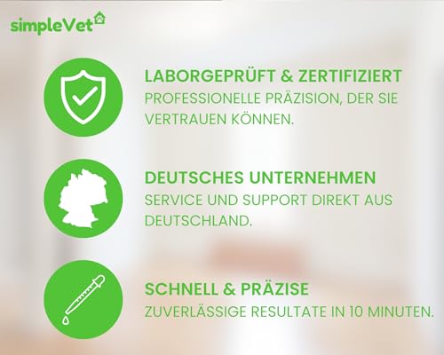 simple Vet Giardien Schnelltest Hund - 2 Tests - Katze Wurmtest Hund Giardien Test Durchfall Hund & Katze, Erste Hilfe Set Hund