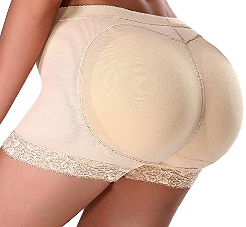 Joyevic Womens Lace Padded Butt Lifter Boy Shorts Hip Enhancer Shaper Panties