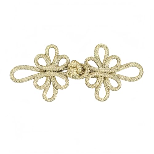 5 Pairs Handmade Chinese Knot Golden Dragonfly Buttons for Cheongsam