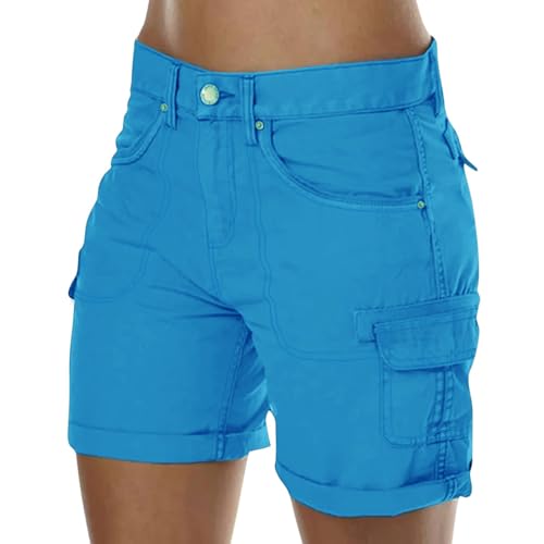 Cargo Shorts for Women High Waisted Casual Hiking Shorts Tummy Control Biker Short with Pockets Lightweight Loose Fit Curvy Work Out Short Gym Trendy Beach Vacation Clothes
