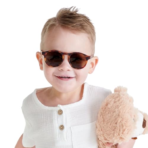 Image of Babiators Kids Sunglasses With UV400 Amber Lens for 0-2 Years Kids, 100% UVA + UVB Sun Protection | Non-Breakable Flexible Rubber Frame, Shatter and Impact Resistant, BPA Free | The Keyhole - Tortoise