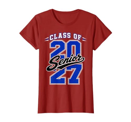 Class of 2027 Senior 2027 Graduation Graduate T-Shirt, Women, Cranberry Red, X-Large