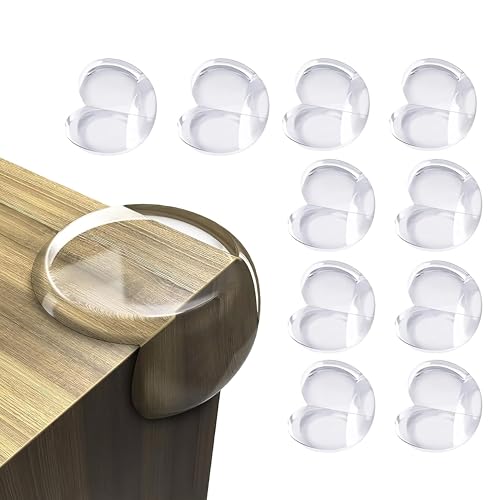 Image of Kids Station Baby Proofing Corner Guards for Furniture-Table Guards with Soft Silicone, Sharp Corner Protection, Transparent PVC-Childproof Safety (Round Transparent Corner Guards, Pack of 10)