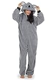 CityComfort Combinaison Pyjama Femme, Grenouillère Femme Pyjama Onesie Tout en Un en Polaire S XL (Koala Gris, XL)