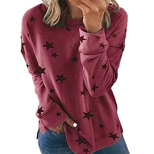 eguiwyn Womens Crew Neck Sweatshirt Tops,essential shirt,college outfits,products on view your deal today,orange tops,trending clothes for women 2023,90 s outfits for women