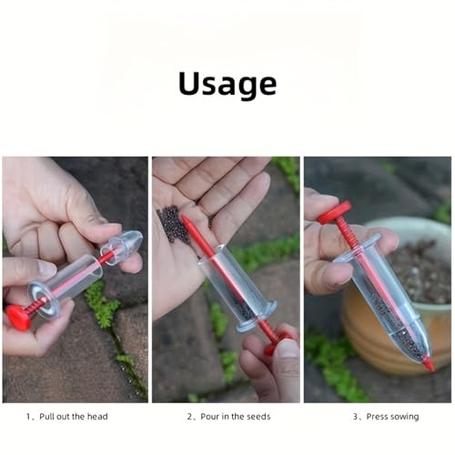 Dispenser manual para semillas portátil con tubo transparente miniatura 4