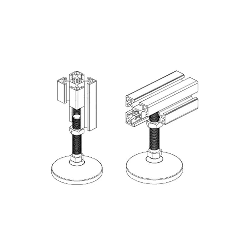 D80xM14x150mm M16x150mm M16x100mm M20x150mm Aluminum Profile hoof Joint Support Foot Cup Machine Screw Nylon Fixed Foot Cup CNC(M10x80)