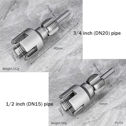 Luylmo Integrated Internal & External Pipe Threading Tool, 2025 New Pipe Thread Cutting Tool, Electric Drill Compatible 2 in 1 Pvc Pipe Threader Kit