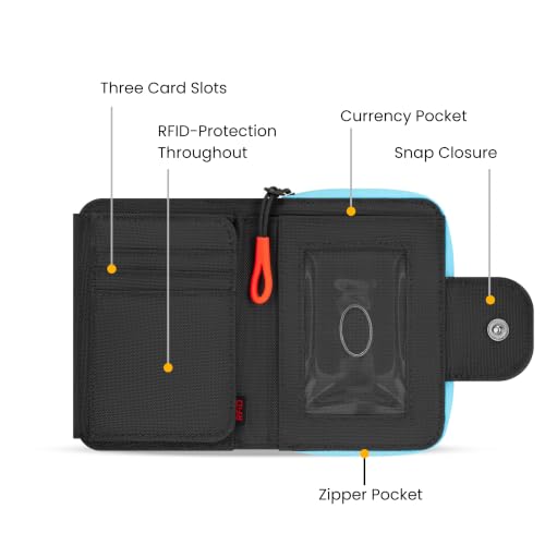 Image of Sherpani Barcelona, Nylon Bifold Zipper Pocket Wallet for Women, Travel Bag, RFID Protection