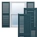 Ekena Millwork LL1C12X04900MB TailorMade Cathedral Top Center Mullion Shutters (Per Pair), 12"W x 49"H, Midnight Blue
