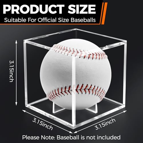 Image of Guirnd 2 Pack Baseball Display Case, UV Protected Acrylic Baseball Holder Display case, Cube Memorabilia Autograph Ball Protector Boxes for Official Size Ball
