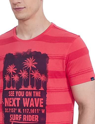 Image of Spykar Men's Printed Slim Fit T-Shirt