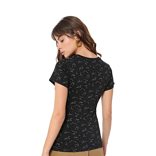 Image of Bewakoof Women Printed Half Sleeve Round Neck T-Shirt