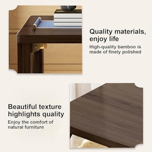 Image of Kang Bay Window Low Table, Spacious Top for Tea & Reading, Foldable Low-Profile Design with Heavy-Duty Load Capacity, Rose Wood, 60x40x28cm