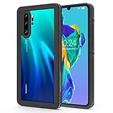 IP68 Waterproof Transparent Phone Case for Huawei P30 Pro, Full-Body Protective Rugged Case,Clear Back Cover Case with Built-in Screen Protector for Huawei P30 Pro (2019 Release) (Black)