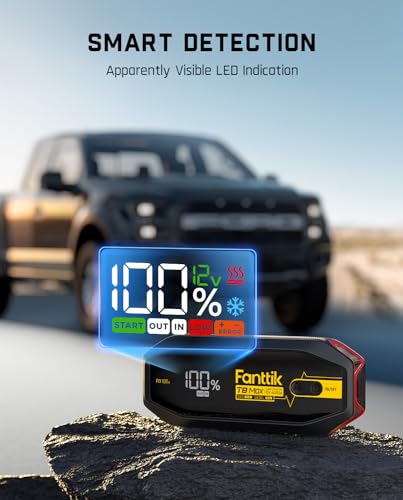 FANTTIK T8 MAX 4000 Amp Jump Starter, 24000mAh Car Battery Pack for Up to 10.0L Gasoline and 8.0L Diesel Engines with LED Display,100W Fast Charging, 12V Extreme Safe Lithium Portable