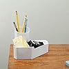 Fox Valley Traders Corner Desktop Organizer, Crafted With 100% Durable Plastic, Office Storage, Incudes Cup Holder and Three Pockets - Measures 6 1/2" Long x 6 1/2" Wide x 4" High #1