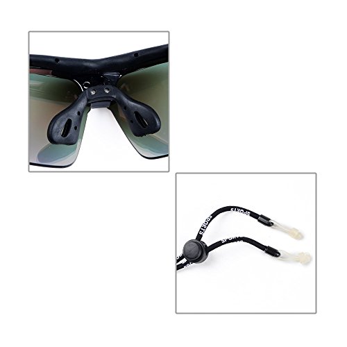 Anti Glare Scratch Black Frame Outdoor 5 Color Changeable Lenses Uv400 Polarized Sunglasses Glasses Complete Set + Carrying Case With Hook #TOP5