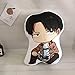 Peluches Attaque sur Titan Levi Ackerman Mikasa Eren Peluche Oreiller Jouet Anime Peluche Coussin Poupée Cadeau 42 Cm