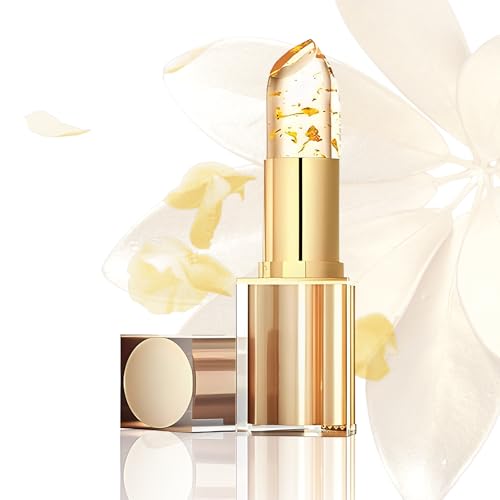 Transferproof Colour Changing Lipstick Long Lasting 24H Lipstick Moisturizing Glossy Tinted Lip Gloss with Gold Foil Temperature Reactive Lip stick for Women Non-Sticky Kiss-Proof