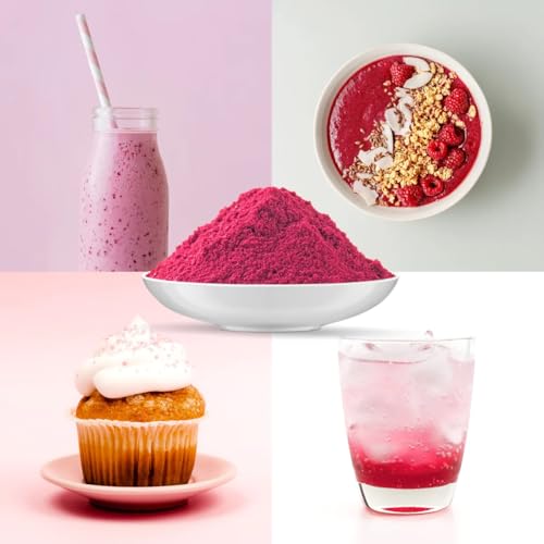 Fruchtpulver Himbeere Bio 100g | naturreines, aromatisches Fruchtpulver | aus 100% Bio-Himbeeren | für Shakes, Smoothies, Müslis uvm. | vom Achterhof