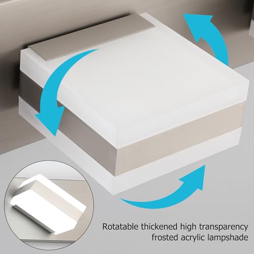 Image of SOLFART 5 Light Bathroom Vanity Light, Brushed Nickel Vanity Lighting Fixtures Over Mirror, Modern LED Lights for Bathroom Cool Light 6000K