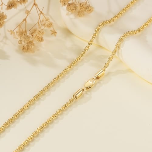 14K Gold Necklaces for Women Mens 14K Gold Chain for Men Rope Chains Necklace for Mens Chain Dainty Golds Necklace for Womens Non Tarnish Men Chains Link Necklaces for Women 16-30in4