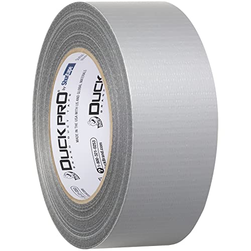 Image of Duck Pro by Shurtape Utility Grade, Co-Extruded Cloth Duct Tape for Packaging, Sealing, Waterproofing, 48mm x 60yd, 6.0 mil, Silver, 1 Roll (105449)