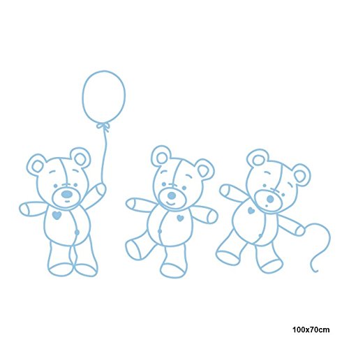 Sticker enfant ours en peluche fuchsia pour des nuits douces
