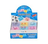 Läufer 12427 Smiley Knetgummi-Radierer in transparenter Verpackung, Formbarer Radiergummi, Knetradierer-Set mit 18 Stück, Mitgebsel und Geschenk für Kindergeburtstag