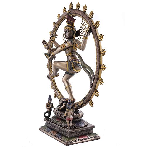 Estatua Shiva Nataraja de bronce 10.5 pulg. miniatura 2