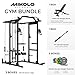 Mikolo K6 2.0 Power Cage, Power Rack with Cable Crossover System, 2000LBS Squat Rack with LAT Pull Down System, Functional Trainer with Aluminum Pulley System for Home Gym, Black, 230LB Color Weights