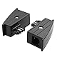 YAODHAOD TAE RJ45 RJ11 DSL Adapter 8P2C für Telefonadapter TAE Adapter Stecker Telefon Router Schwarz