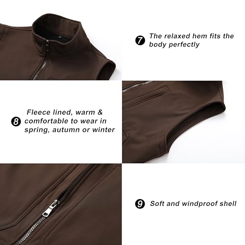 Image of VtuAOL Men's Lightweight Softshell Vest Outdoor Quilted Vest Sleeveless Jacket for Travel Hiking Golf