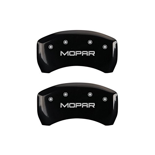 Image of MGP Caliper Covers - Brake Caliper Covers for 2011-2023 Dodge Challenger & 2011-2023 Dodge Charger (Requires Dual Piston Front Caliper) Front and Rear Set (Black, Mopar)