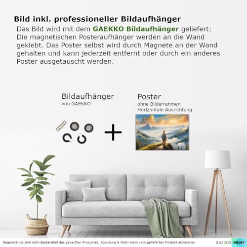 Tableau mural Le Wanderer au-dessus de la brume poster 50x50 cm