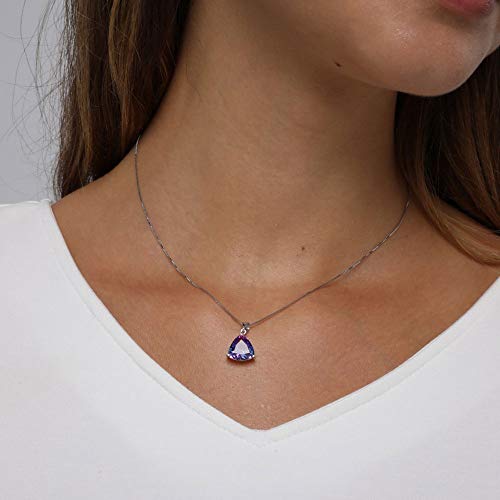 Mystic Topaz Pendant Necklace Sterling Silver Rainbow Stone Trillion Cut Gemstone Fine Jewelry For Women2