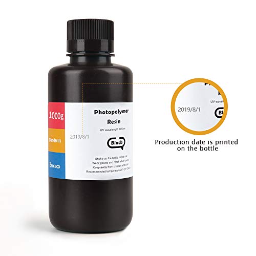 Image of ELEGOO Standard Photopolymer Resin LCD UV-Curing Resin 405nm 3D Printer Resin for LCD /MSLA /DLP 3D Printing Black 1000g