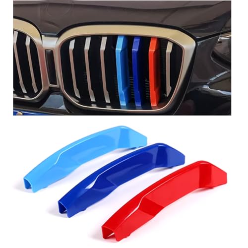 Image of 1Set (3pcs) Automotive Front Grille Stripe Insert Trims Comaptible with BMW 2022-2024 G01 X3 W /Standard Center Kidney Grille (NOT for 2022-X3 M40i)