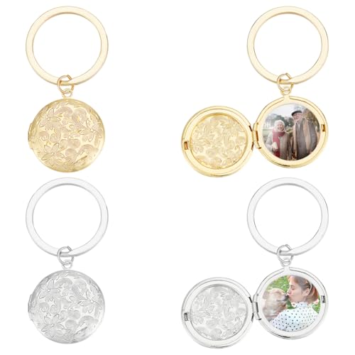 UNICRAFTALE Porte Clés Médaillon en Forme de Cœur 4 couleurs pour Femmes et Hommes Personnalisé avec Photo pour Amoureux Couples Cadeau de Mariage Fête...
