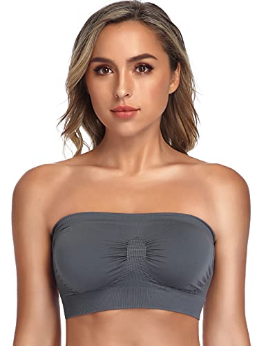 Image of Strapless Comfort Wireless Bra with Slip Silicone Bandeau Bralette Tube Top