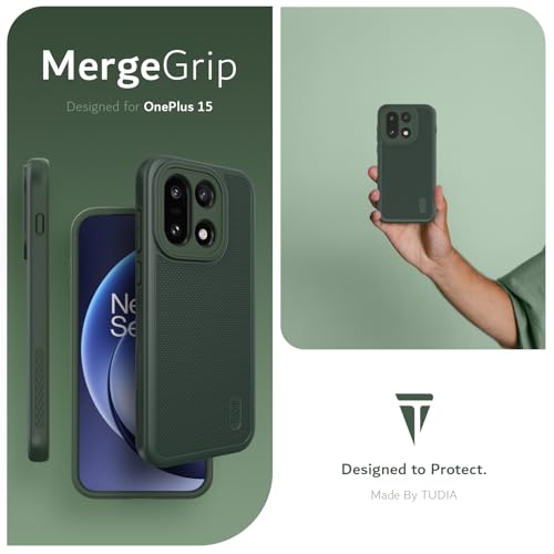 Image of TUDIA MergeGrip [Military Grade] for OnePlus 15 5G Back Cover (2025) - [Drop Tested] Dual Layer Shockproof Slim Rugged Heavy Duty Tough Protective Phone Case (Pine Green)