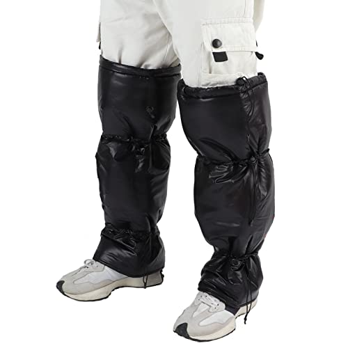 Windproof Knee Pads, 2pcs Winter Nylon Fleece Warm Leg Knee Warmers Gaiters Protectors for Outdoor Snow Cycling Riding Skating