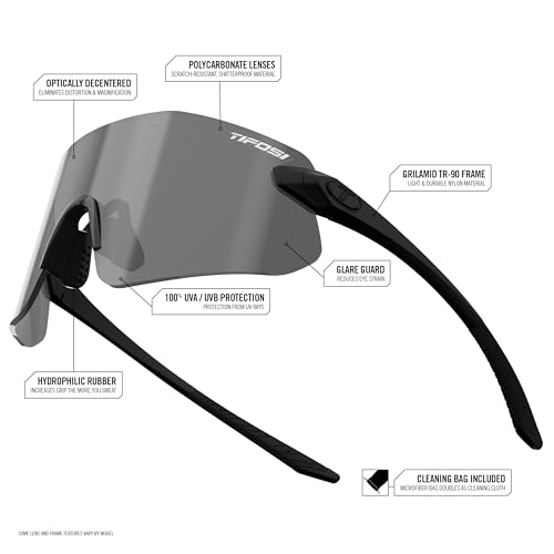 Tifosi Óculos de sol esportivos masculinos e femininos Vogel SL – Ideal para beisebol, ciclismo, crí
