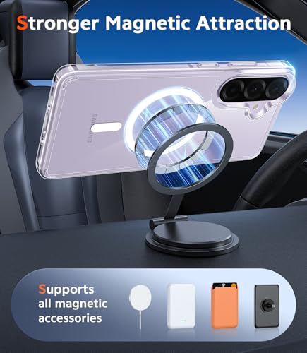 Image of FNTCASE for Samsung Galaxy A37-5G Case: Clear A36 Phone Cases with Screen Protector Compatible with Magsafe Slim Anti Yellowing Rugged Shockproof Protective Transparent Cell Cover (Clear Magnetic)