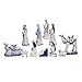 Kurt S. Adler Kurt Adler 1.97 6.7-Inch Porcelain Delft Blue 11-Piece Nativity Set
